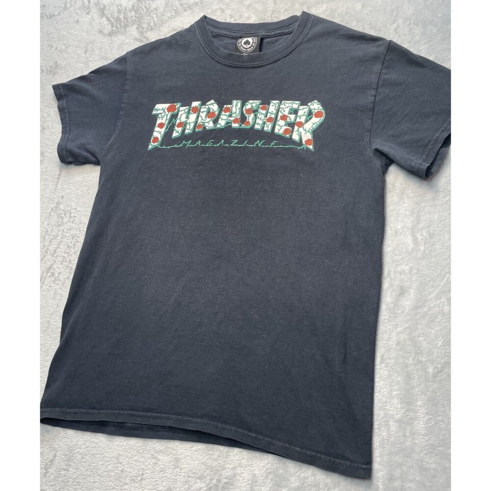 Thrasher Magazine Tricks Parts Black Small Skater Grunge Shirt Cotton Freestyle